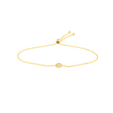 14k Yellow Gold Diamond Evil Eye Bracelet